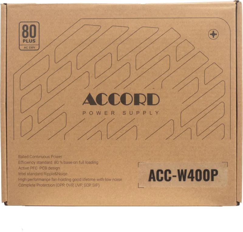 Блок питания Accord ATX 400W ACC-W400P 80 PLUS WHITE (20+4pin) 120mm fan 6xSATA