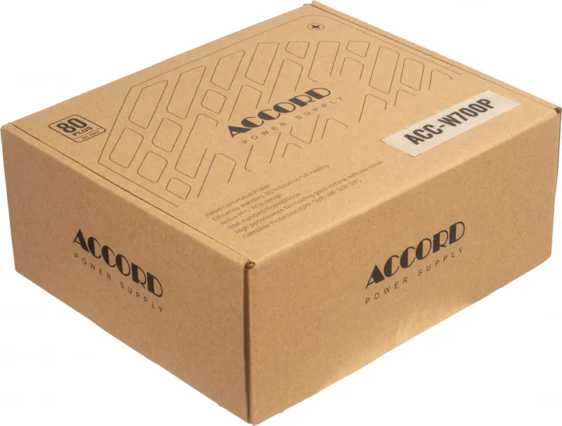 Блок питания Accord ATX 700W ACC-W700P 80 PLUS WHITE (20+4pin) 120mm fan 6xSATA RTL