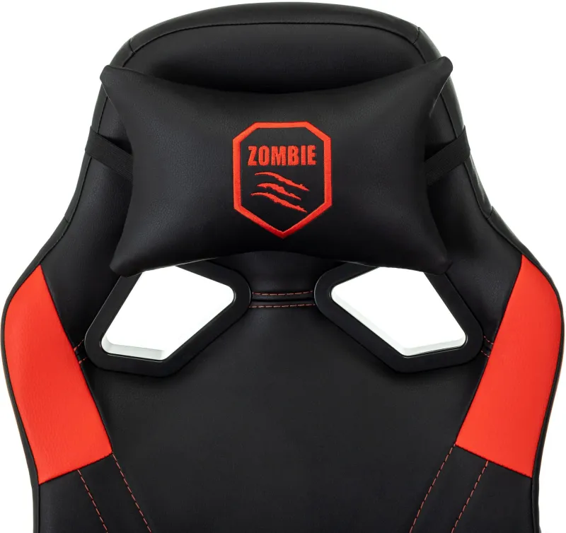 Кресло игровое Zombie 50 черный/красный эко.кожа крестов. пластик