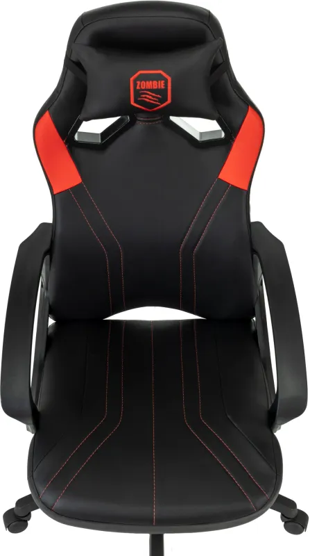 Кресло игровое Zombie 50 черный/красный эко.кожа крестов. пластик