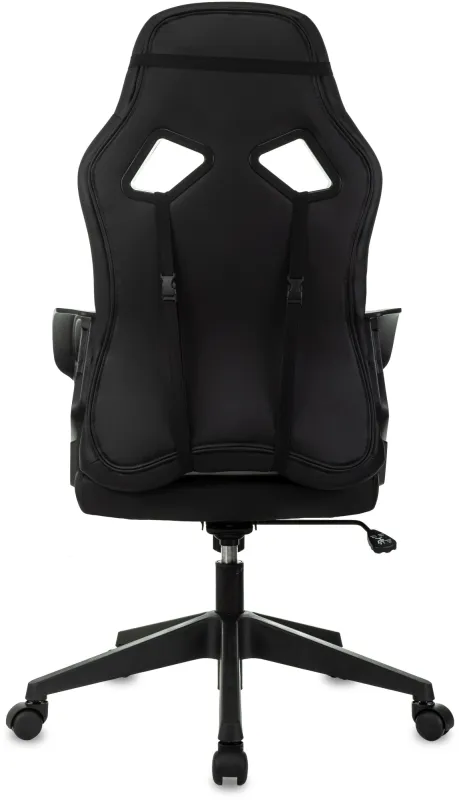 Кресло игровое Zombie 300 черный/белый эко.кожа крестов. пластик