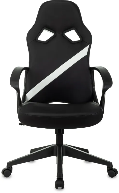 Кресло игровое Zombie 300 черный/белый эко.кожа крестов. пластик