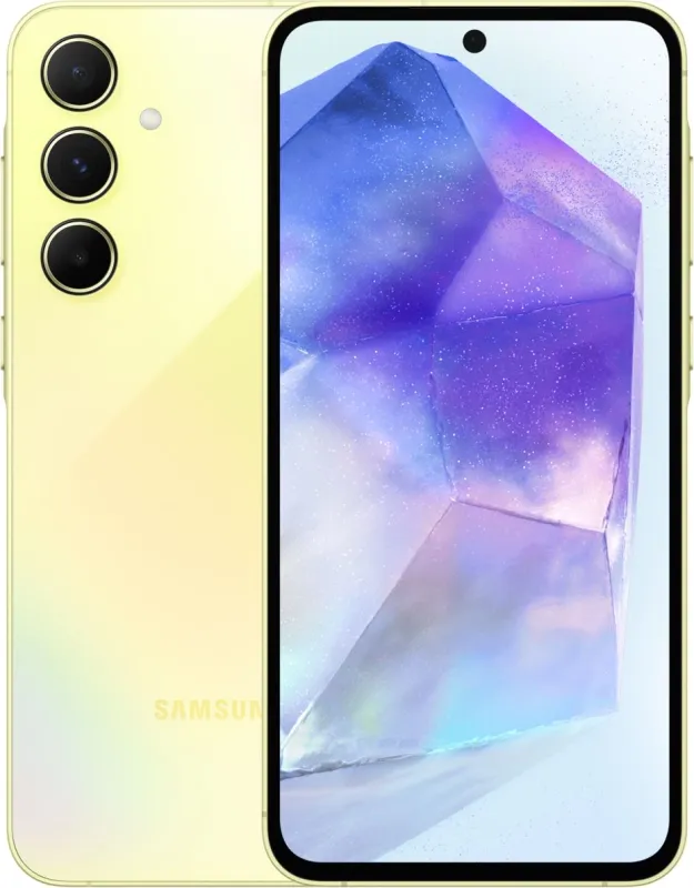 Смартфон Samsung SM-A556E Galaxy A55 5G 256Gb 8Gb желтый моноблок 3G 4G 2Sim 6.6" 1080x2340 Android 14 50Mpix 802.11 a/b/g/n/ac/ax NFC GPS GSM900/1800 GSM1900 TouchSc Protect microSD max1024Gb