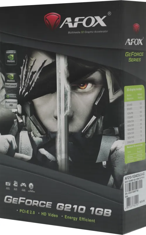Видеокарта Afox PCI-E AF210-1024D3L5-V2 NVIDIA G210 1Gb 64bit DDR3 520/1600 DVIx1 HDMIx1 CRTx1 HDCP Ret low profile