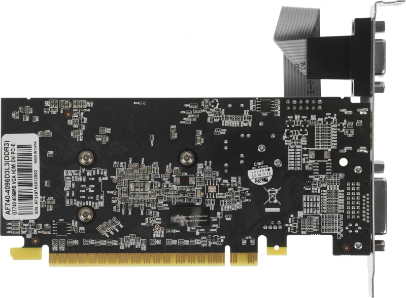 Видеокарта Afox PCI-E AF740-4096D3L3 NVIDIA GeForce GT 740 4Gb 128bit GDDR3 902/1600 DVIx1 HDMIx1 CRTx1 HDCP Ret