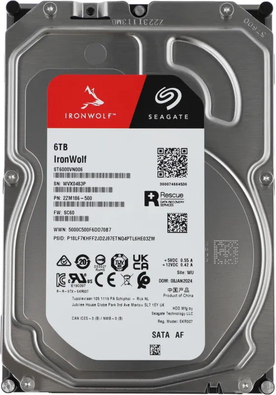 Жесткий диск Seagate SATA-III 6TB ST6000VN006 NAS Ironwolf 4KN (5400rpm) 256Mb 3.5"