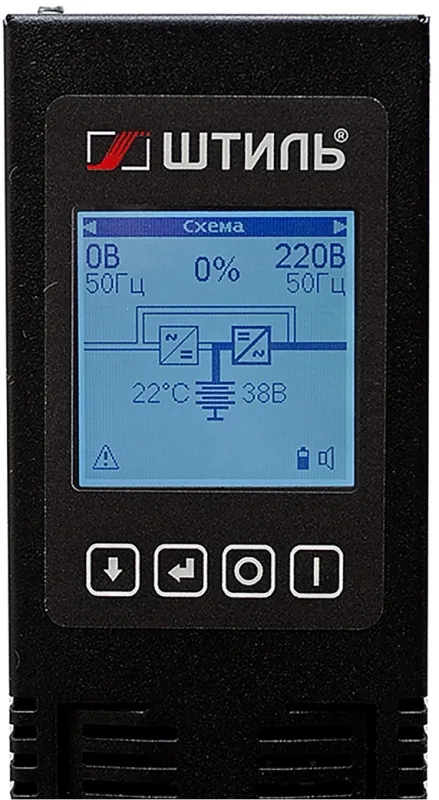 ШТИЛЬ ИБП 3000 ВА; 1 фазный; on-line; батарея: 72В, ext (no incl), ЗУ 8А; 2U; rack / tower