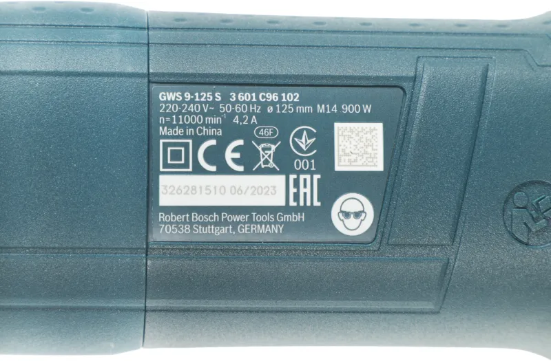 Углошлифовальная машина Bosch GWS 9-125 S 900Вт 11000об/мин рез.шпин.:M14 d=125мм (0601396102)