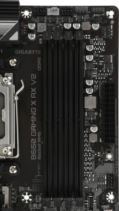 Материнская плата GIGABYTE B650 GAMING X AX V2, AM5, B650, 4*DDR5, DP+HDMI,  4 SATA 6 Гб/с, M2, Audio, Gb LAN, USB 3.2, USB 2.0, Type-C, COM*1 header, ATX