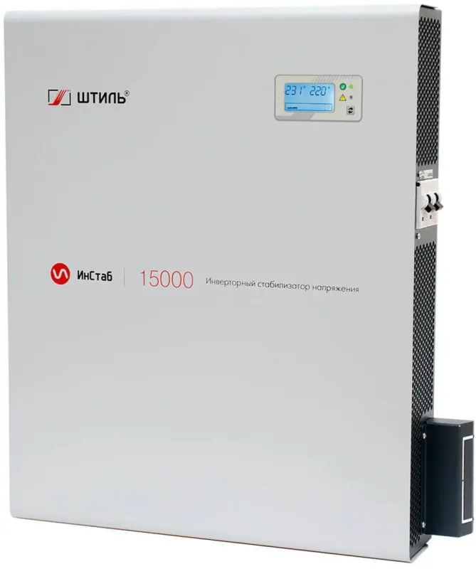 ШТИЛЬ Стабилизатора напряжения: 15000 ВА; 1 фазный; инверторный; вх 90-310В; вых 216/224В; настенный