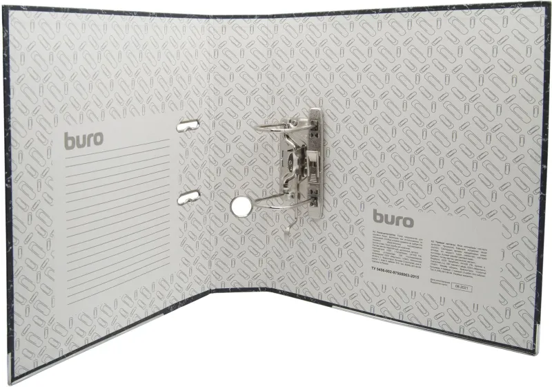 Папка-регистратор Buro A4 75мм картон/бумага черный мет.окант. сборная (упак.:2шт)