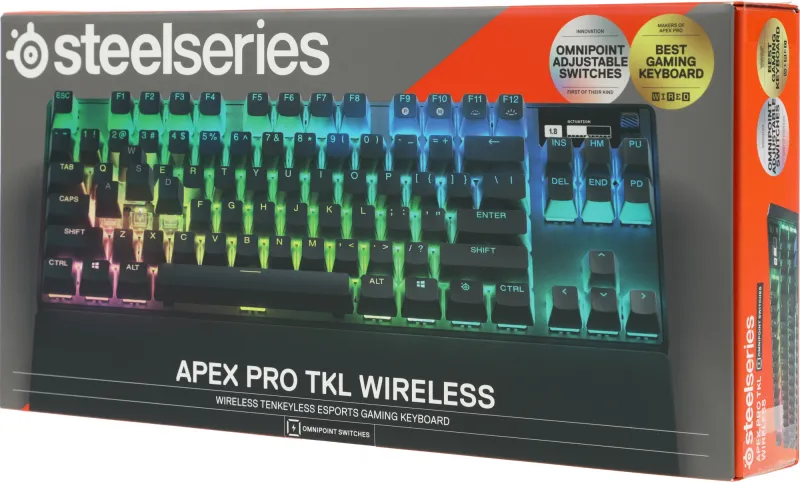 Клавиатура Steelseries Apex Pro TKL Wireless (2023) механическая черный USB for gamer LED (подставка для запястий) (64865)