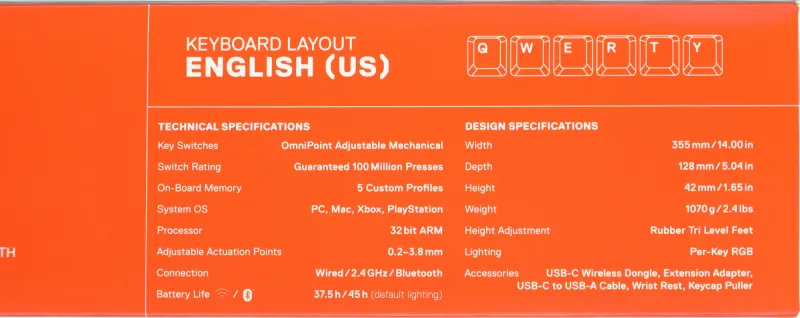 Клавиатура Steelseries Apex Pro TKL Wireless (2023) механическая черный USB for gamer LED (подставка для запястий) (64865)