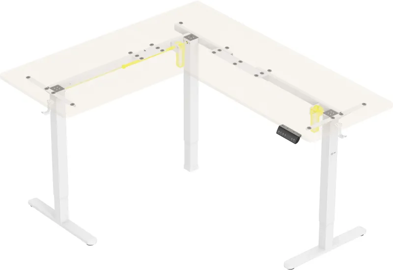 Стол для компьютера Cactus угловой подъёмный столешница МДФ белый дуб каркас белый 140x72x60см (CS-EDXL-WWD)