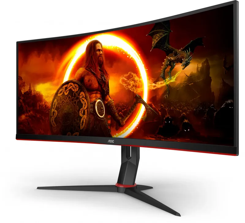 Монитор AOC 34" Gaming CU34G2XP/BK черный/красный VA LED 21:9 HDMI матовая HAS 400cd 178гр/178гр 3440x1440 180Hz FreeSync Premium DP FHD USB 8.1кг