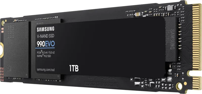 твердотельные диски SSD M.2 (PCI-E NVMe 2.0 Gen 4.0 x4) 1Tb Samsung 990 EVO (R5000/W4200MB/s) 1year