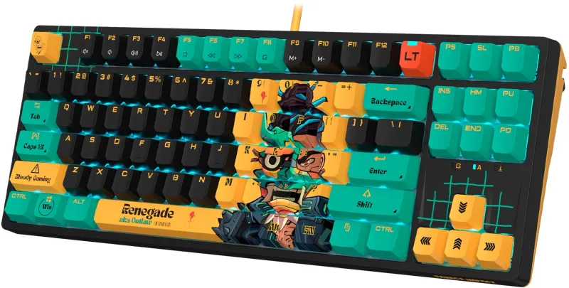 Клавиатура A4Tech Bloody AT87 Renegade механическая черный/зеленый USB for gamer LED (AT87)