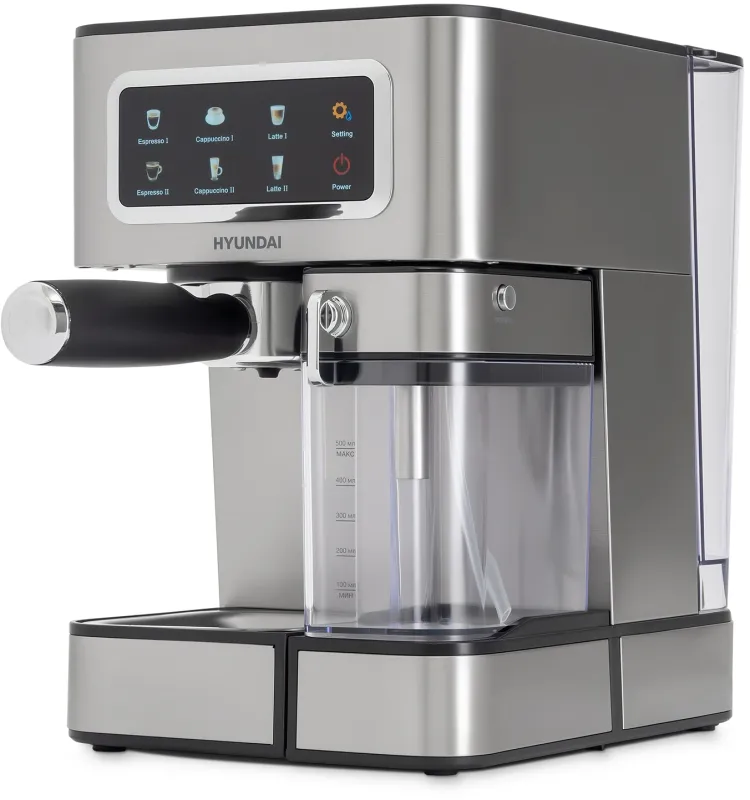 Кофеварка рожковая Hyundai HEM-5306 1350Вт серебристый/черный