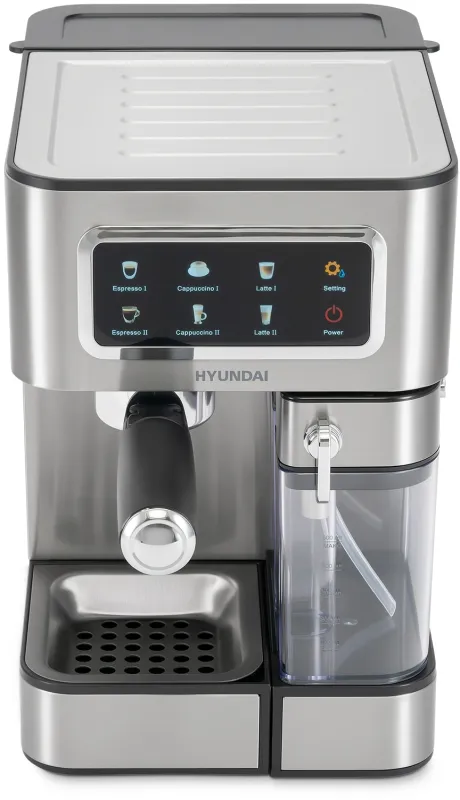 Кофеварка рожковая Hyundai HEM-5306 1350Вт серебристый/черный