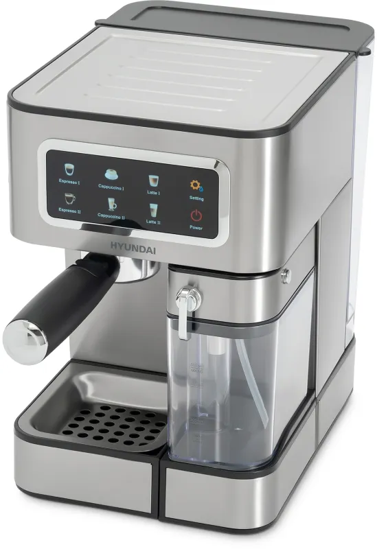 Кофеварка рожковая Hyundai HEM-5306 1350Вт серебристый/черный