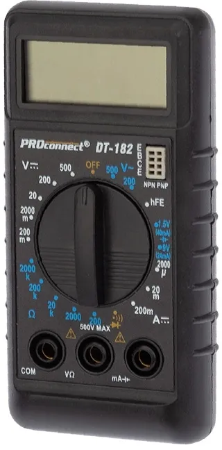 Мультиметр PROconnect М-182 DT-182 цифровой черный (13-3014)