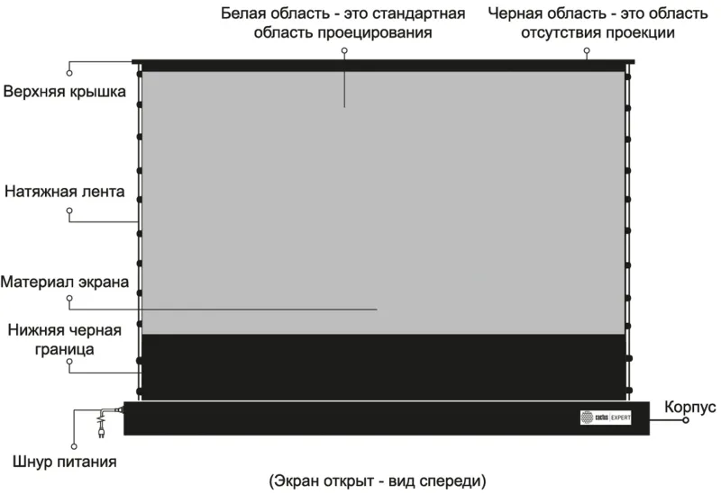 Экран Cactus 148x263см FloorRising CS-PSFRALR-263X148 16:9 напольный рулонный черный (моторизованный привод)