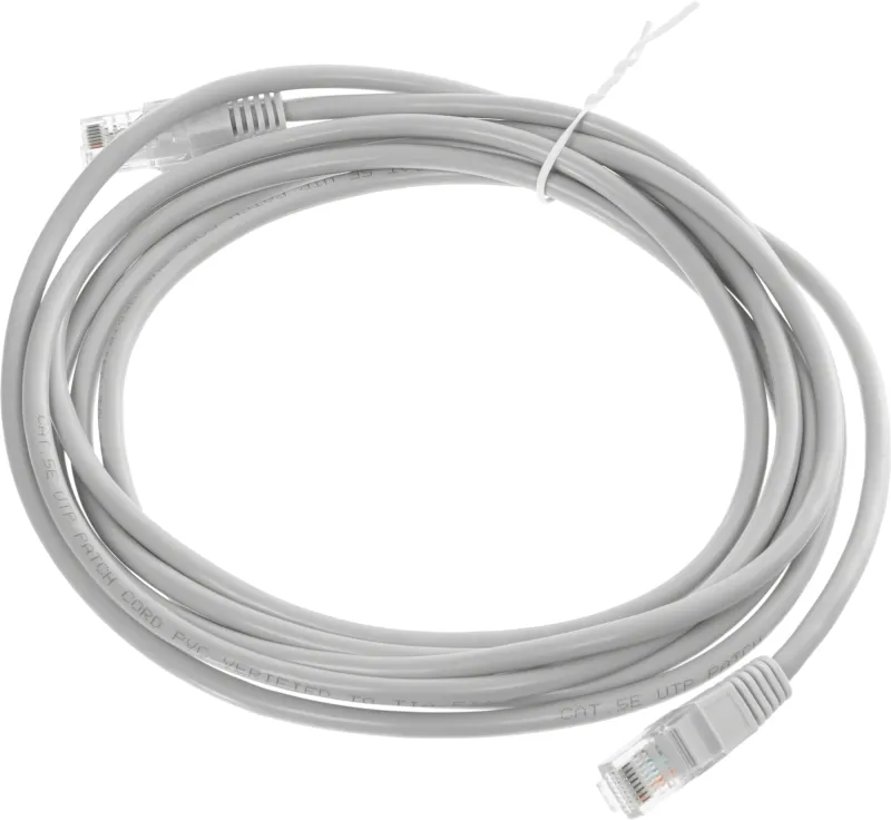 Патч-корд KingPrice KP-PC-c5e-3m-g 1Гбит/с UTP 4 пары cat.5E CCA molded 3м серый RJ-45 (m)-RJ-45 (m)