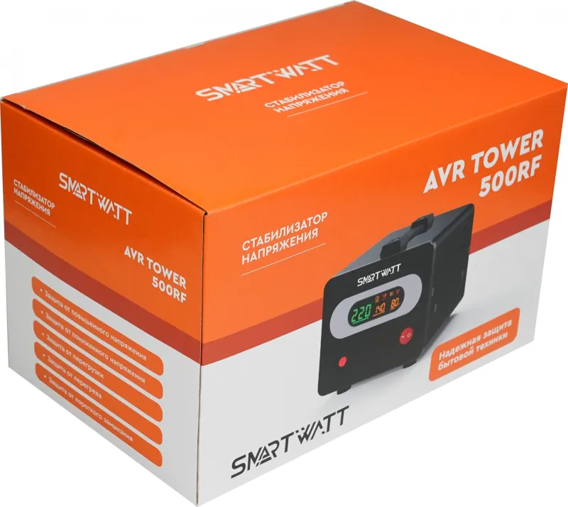 Стабилизатор напряжения Smartwatt Tower 500RF 500ВА черный