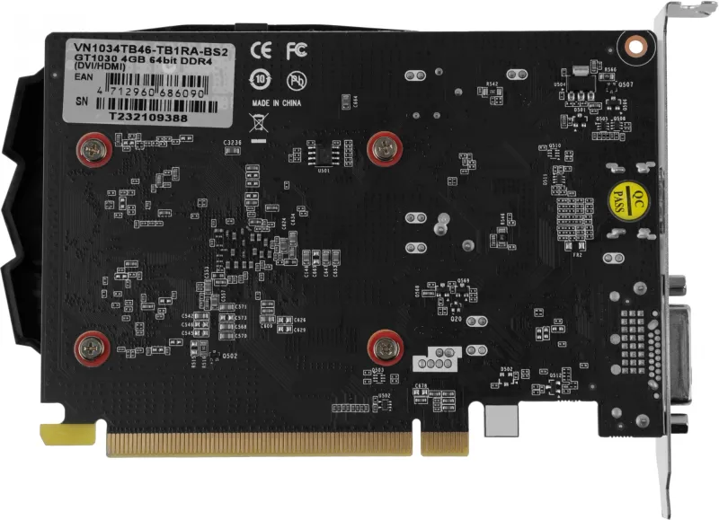 Видеокарта Biostar PCI-E 4.0 GT1030-4GB DDR4 NVIDIA GeForce GT 1030 4Gb 64bit DDR4 2000/1152 DVIx1 HDMIx1 HDCP Ret