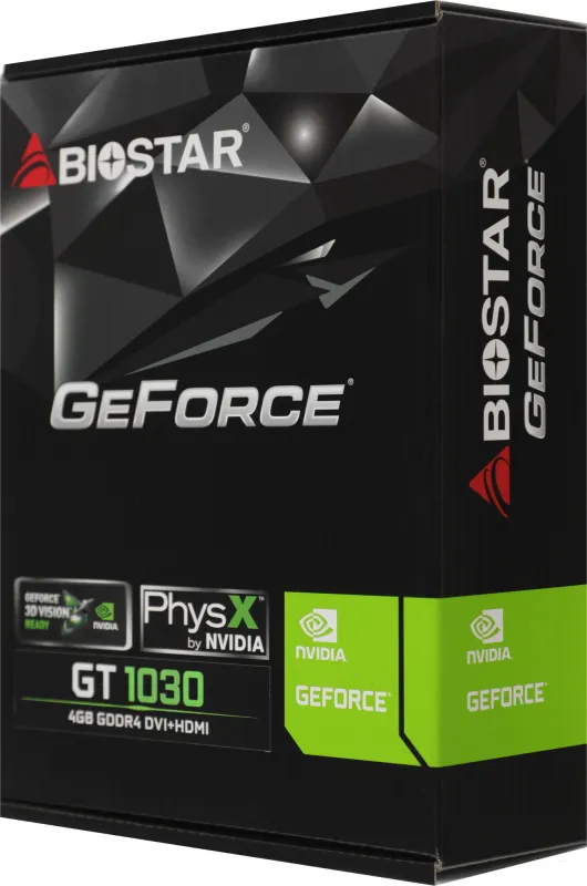 Видеокарта Biostar PCI-E 4.0 GT1030-4GB DDR4 NVIDIA GeForce GT 1030 4Gb 64bit DDR4 2000/1152 DVIx1 HDMIx1 HDCP Ret