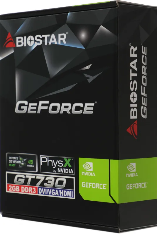 Видеокарта Biostar PCI-E GT730-2GB D3 LP (GF108) NVIDIA GeForce GT 730 2Gb 128bit GDDR3 700/1333 DVIx1 HDMIx1 CRTx1 HDCP Ret low profile