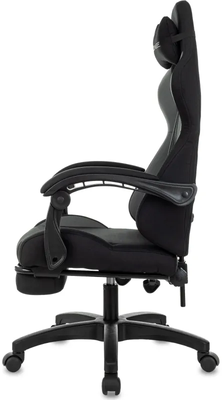 Кресло игровое Zombie Shadow черный/серый с подголов. крестов. пластик подст.для ног пластик черный