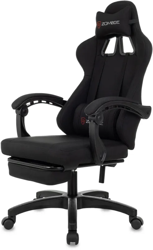 Кресло игровое Zombie Weaver черный с подголов. крестов. пластик подст.для ног пластик черный