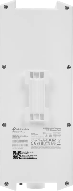 Сетевое оборудование TP-Link EAP623-Outdoor HD, Двухдиапазонная точка доступа для улицы и помещений с поддержкой Wi-Fi 6 AX1800, 1 гиг. порт RJ45, 802.3af/at, Passive PoE (48 В, 0,5 А), IP67