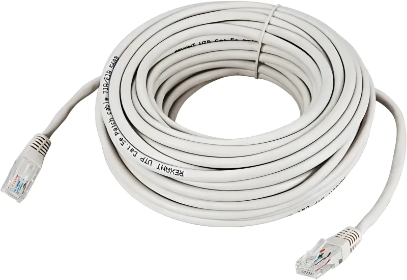 Патч-корд Rexant 18-1009 UTP RJ-45 вил.-вилка RJ-45 кат.5E 10м серый ПВХ