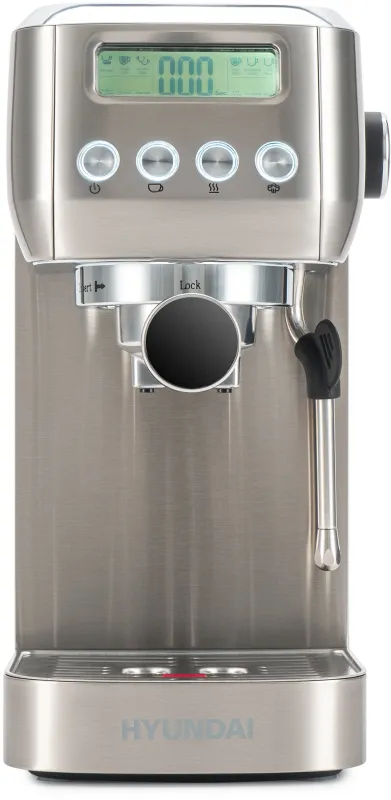 Кофеварка рожковая Hyundai HEM-9990 1350Вт серебристый