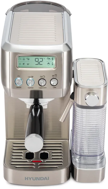 Кофеварка рожковая Hyundai HEM-9999 1350Вт серебристый