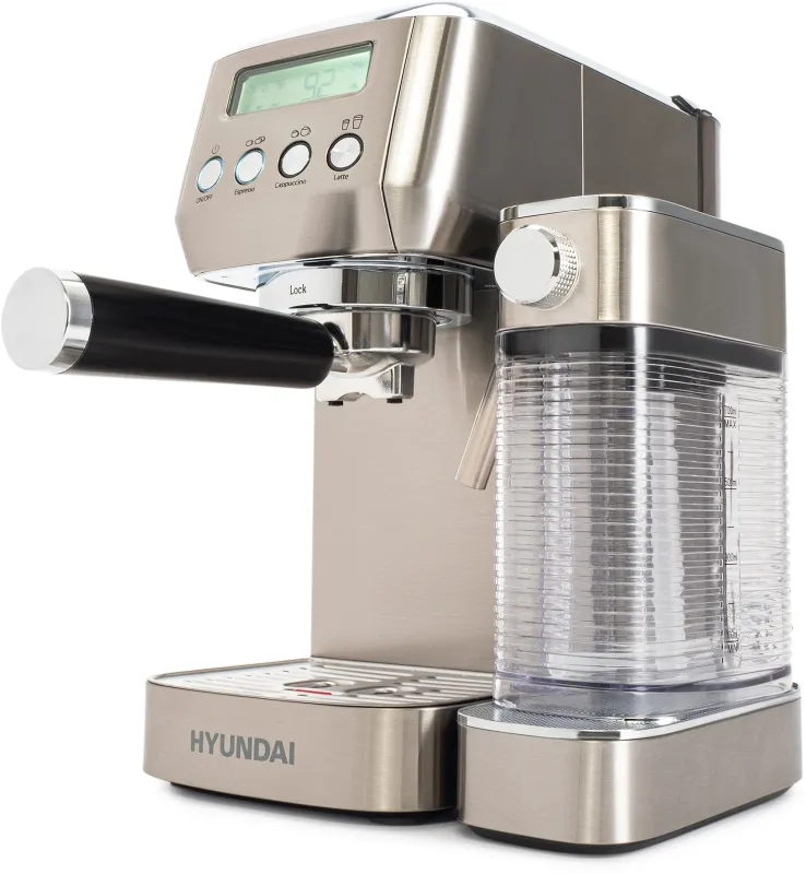 Кофеварка рожковая Hyundai HEM-9999 1350Вт серебристый