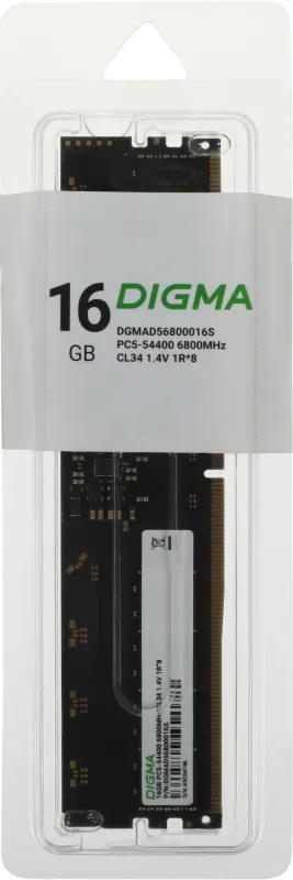 Память DDR5 16GB 6800MHz Digma DGMAD56800016S RTL PC5-54400 CL34 DIMM 288-pin 1.4В single rank Ret