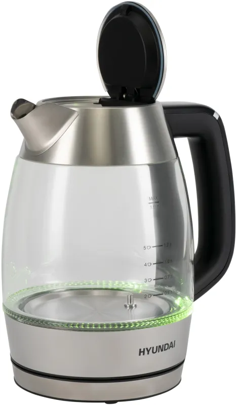 Чайник электрический Hyundai HYK-G9408 1.9л. 2200Вт черный/серебристый корпус: стекло