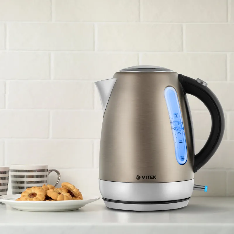 Чайник электрический Vitek VT-7025 1.7л. 2100Вт сталь корпус: металл/пластик