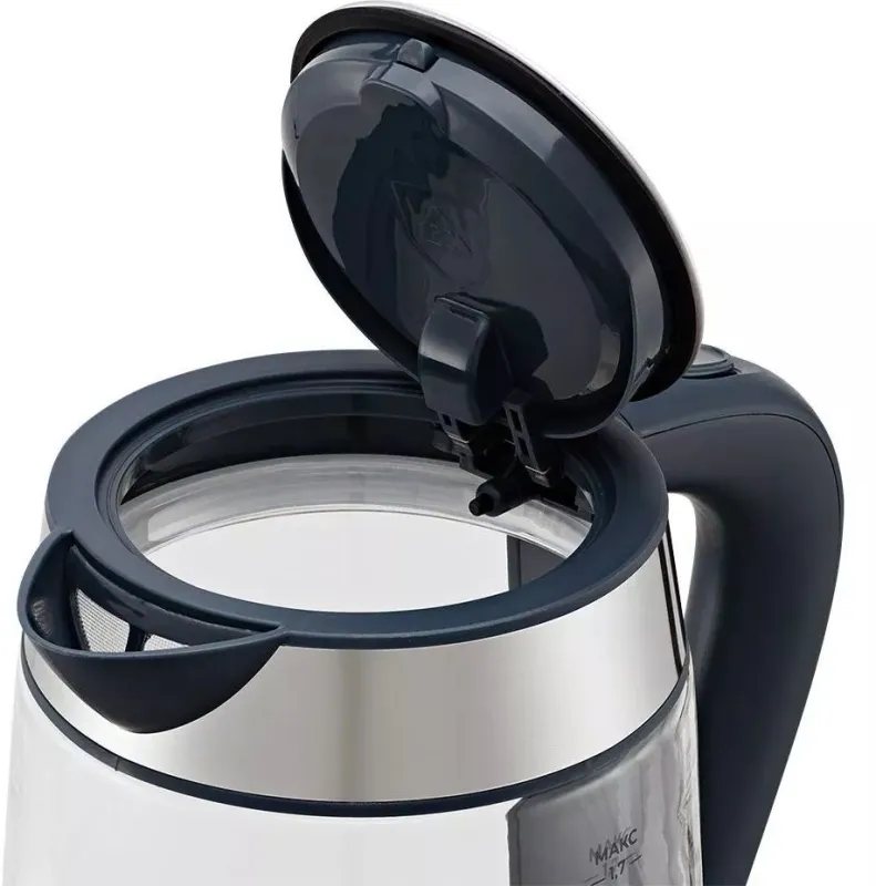 Чайник электрический Kitfort КТ-6680 1.7л. 2200Вт нержавеющая сталь/черный корпус: пластик/стекло