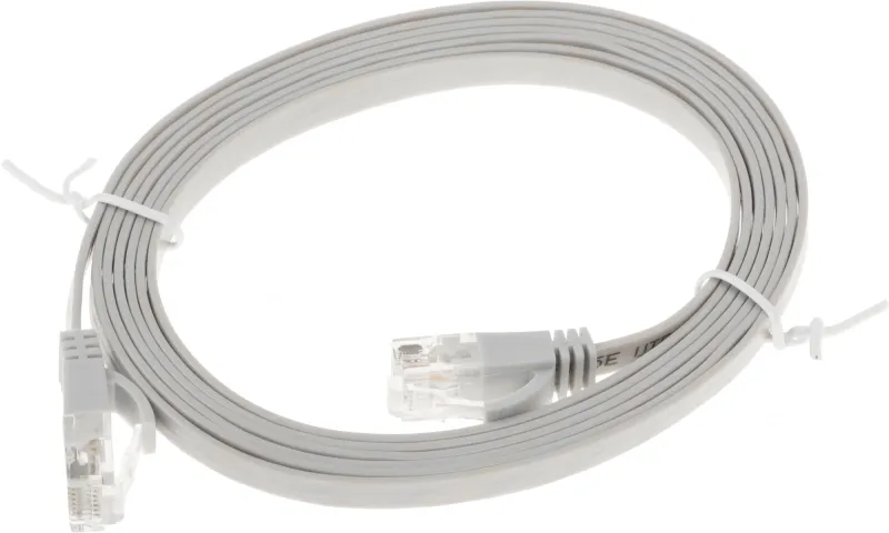 Патч-корд Buro Flat 10Гбит/с UTP 4 пары cat.5E Cu molded 2м серый RJ-45 (m)-RJ-45 (m) (BU-5E-FLAT-2M-G)