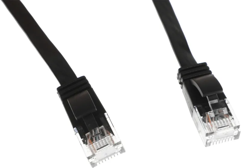 Патч-корд Buro Flat 10Гбит/с UTP 4 пары cat.6 Cu molded 1.5м черный RJ-45 (m)-RJ-45 (m) (BU-С6-FLAT-1.5M-B)