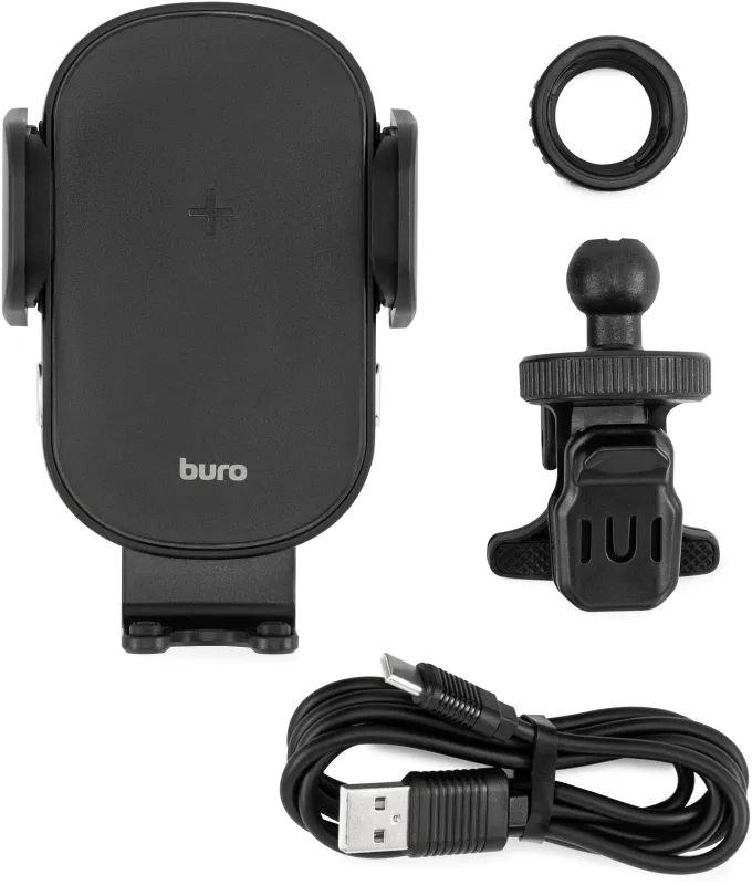 Автомобильное зар./устр. Buro BUQC15 15W 2.5A (QI) USB-C универсальное черный (BUQ15AC00BK)