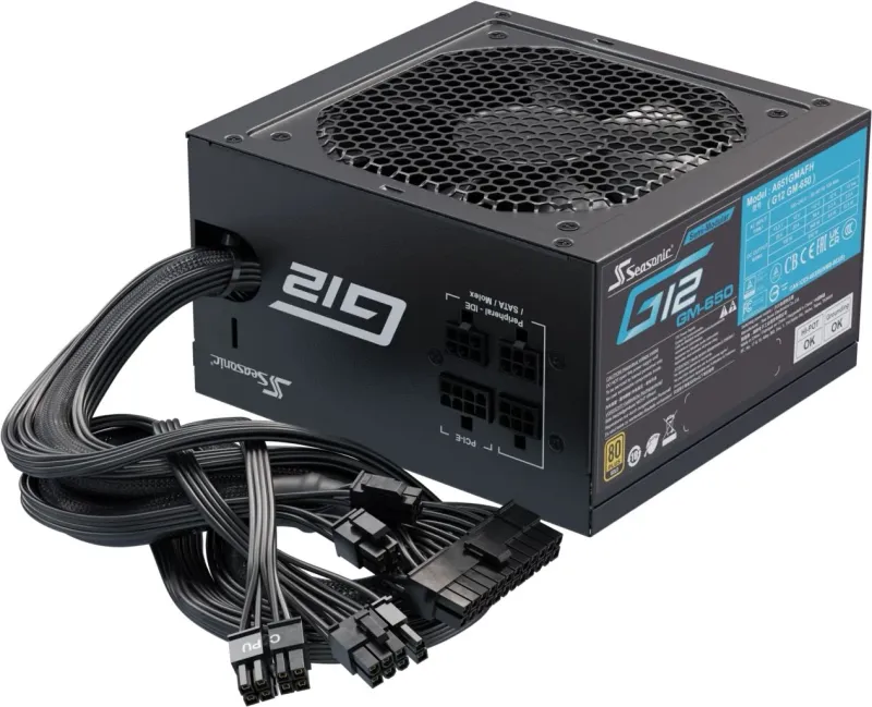Блок питания Seasonic ATX 650W G12 GM-650 80+ gold (20+4pin) APFC 120mm fan 6xSATA RTL