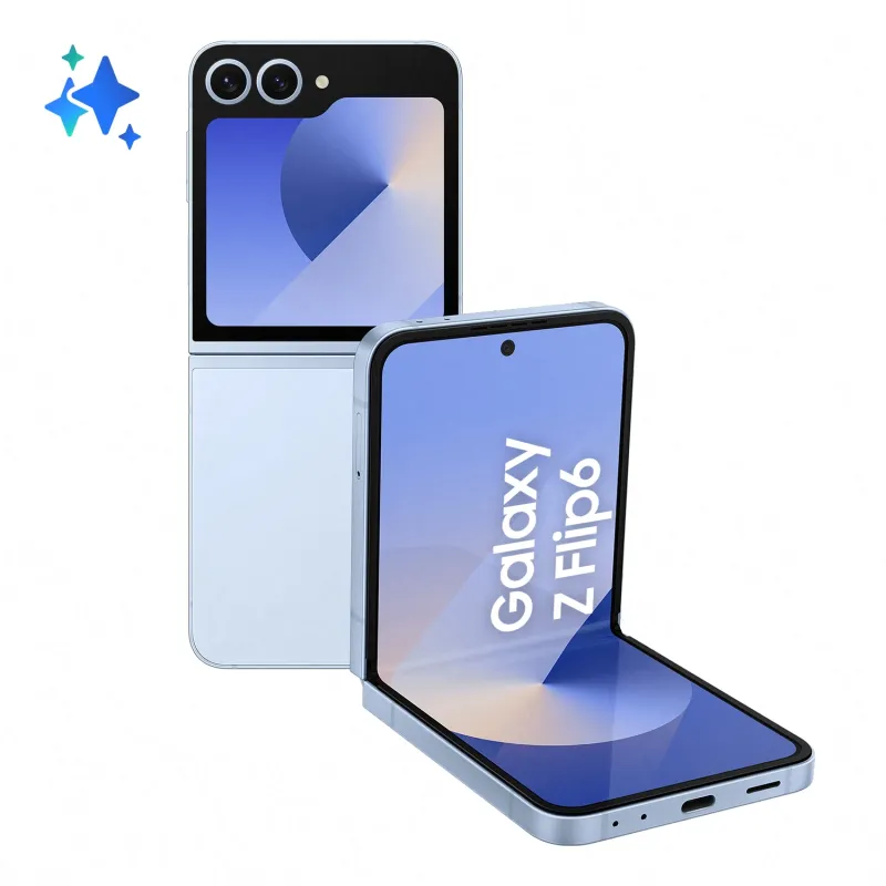 Смартфон Samsung SM-F741B Galaxy Z Flip 6 256Gb 12Gb голубой раскладной 3G 4G 1Sim 6.7" 1080x2640 Android 14 50Mpix 802.11 a/b/g/n/ac/ax NFC GPS GSM900/1800 GSM1900 TouchSc Protect