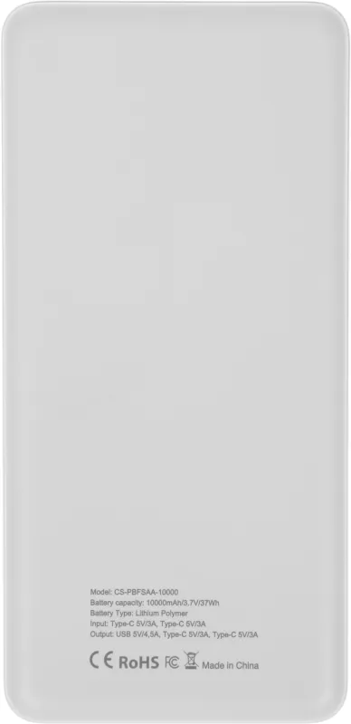 Мобильный аккумулятор Cactus CS-PBFSBA-10000 10000mAh 4.5A USB-A/2xUSB-C белый
