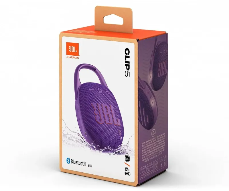 Колонка порт. JBL Clip 5 пурпурный 7W Mono BT 1400mAh