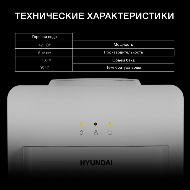 Кулер Hyundai H-WD1320F напольный белый
